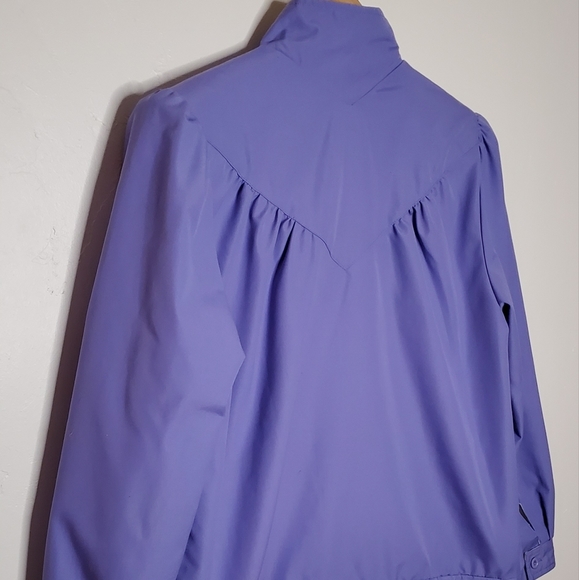 Periwinkle Purple Lightweight Vintage 80s Athletic Jacket with Angular Accents - Picture 13 of 15